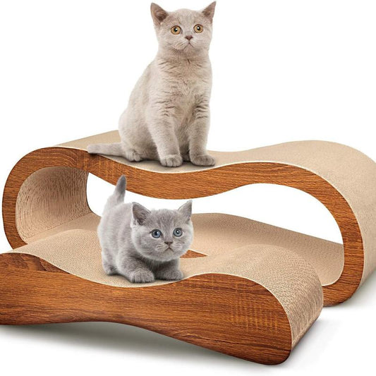 Fluffydream2 in 1 Cat Scratcher Cardboard Lounge Bed, Cat Scratching Board