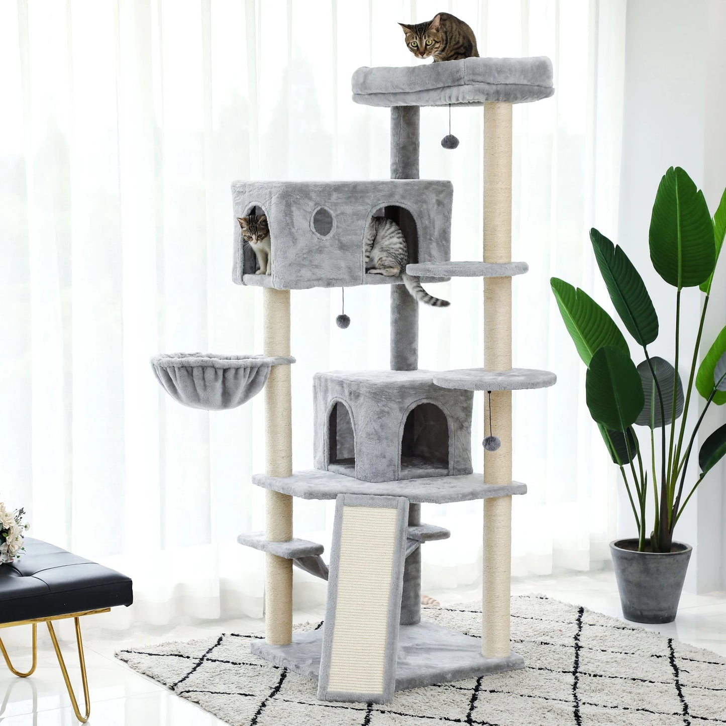 Domestic Delivery Cat Jumping Toy with Ladder Scratching Wood Climbing Tree for Cat Climbing Frame Cat Furniture Scratching Post