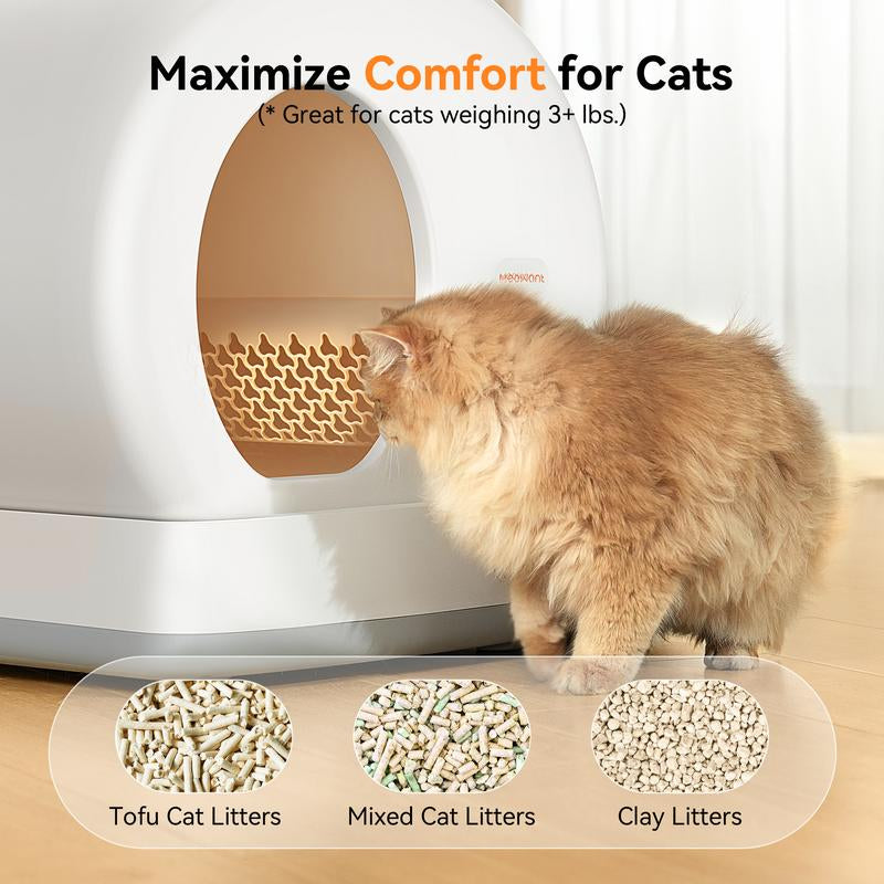 Meowant SC01 Self-Cleaning Cat Litter Box, Extra Large/Odor Removal/App Control Smart Cat Litter Box with Mat & Liner - Best Seller