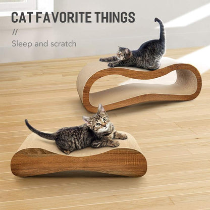 Fluffydream2 in 1 Cat Scratcher Cardboard Lounge Bed, Cat Scratching Board